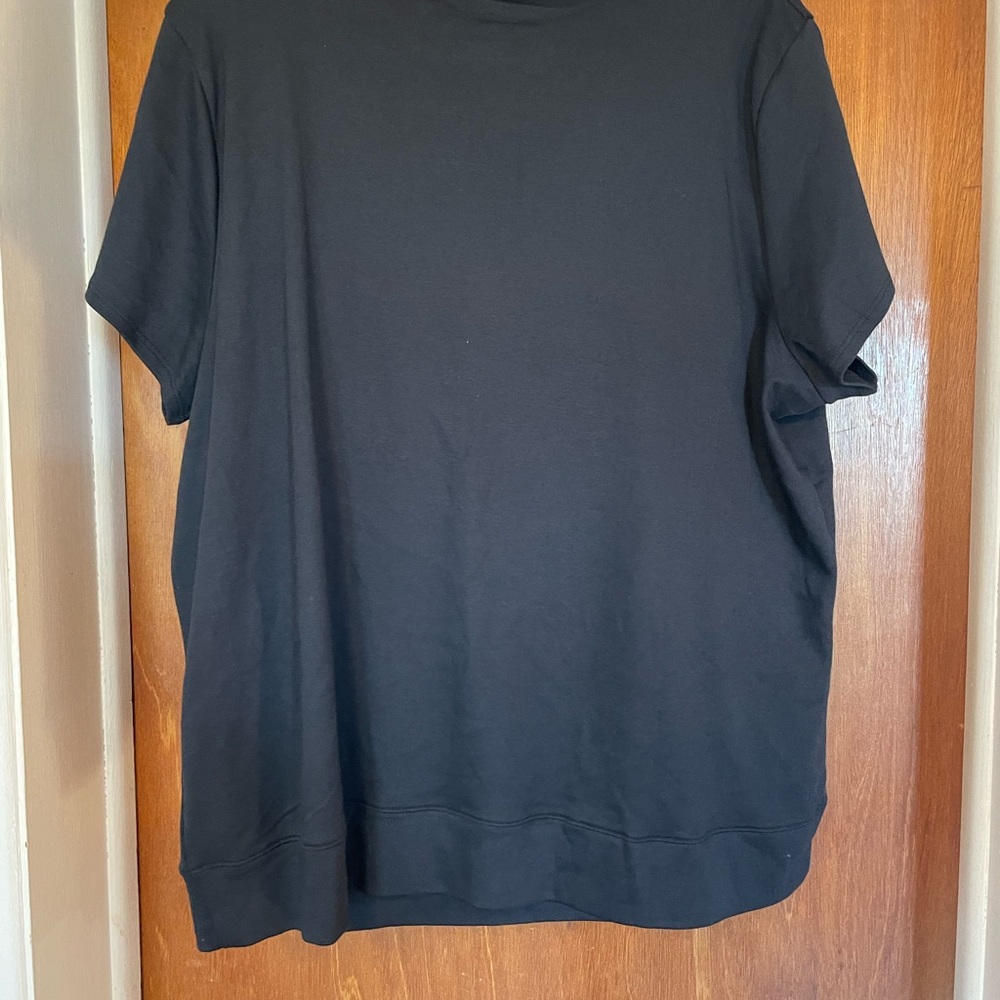 Martha Stewart Black Cowl Neck Short Sleeve Top - Picture 3 of 3